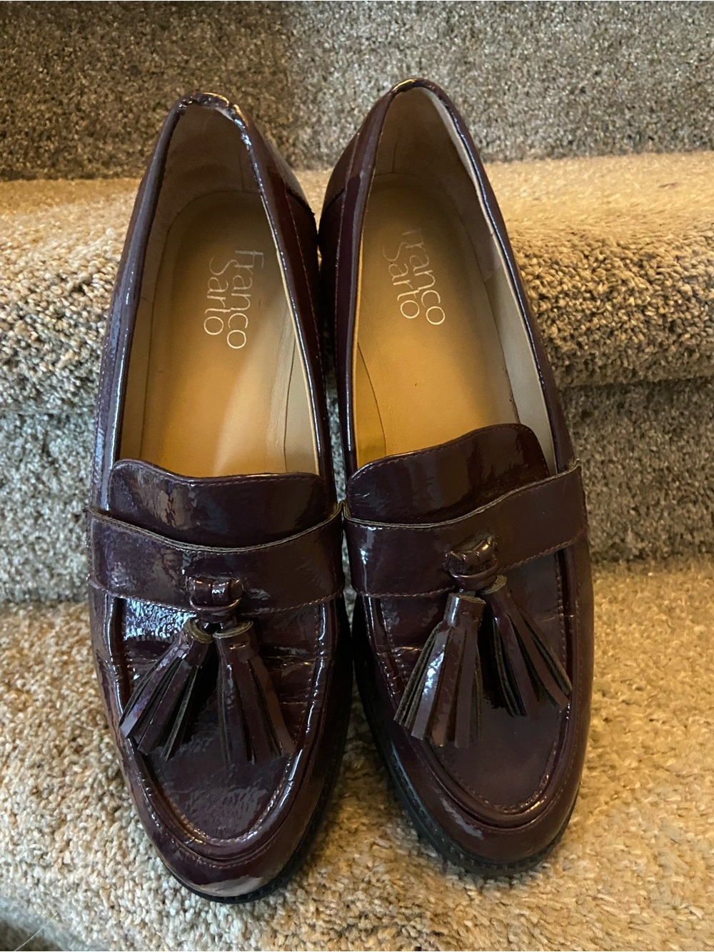 Franco Sarto Women's Tassel Loafers in Deep Burgundy size 8M